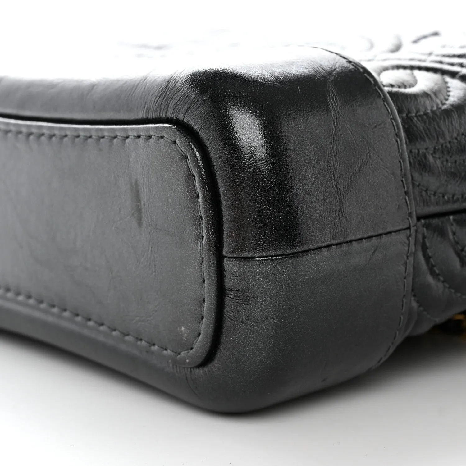 Chanel Aged Calfskin Cc Quilted Small