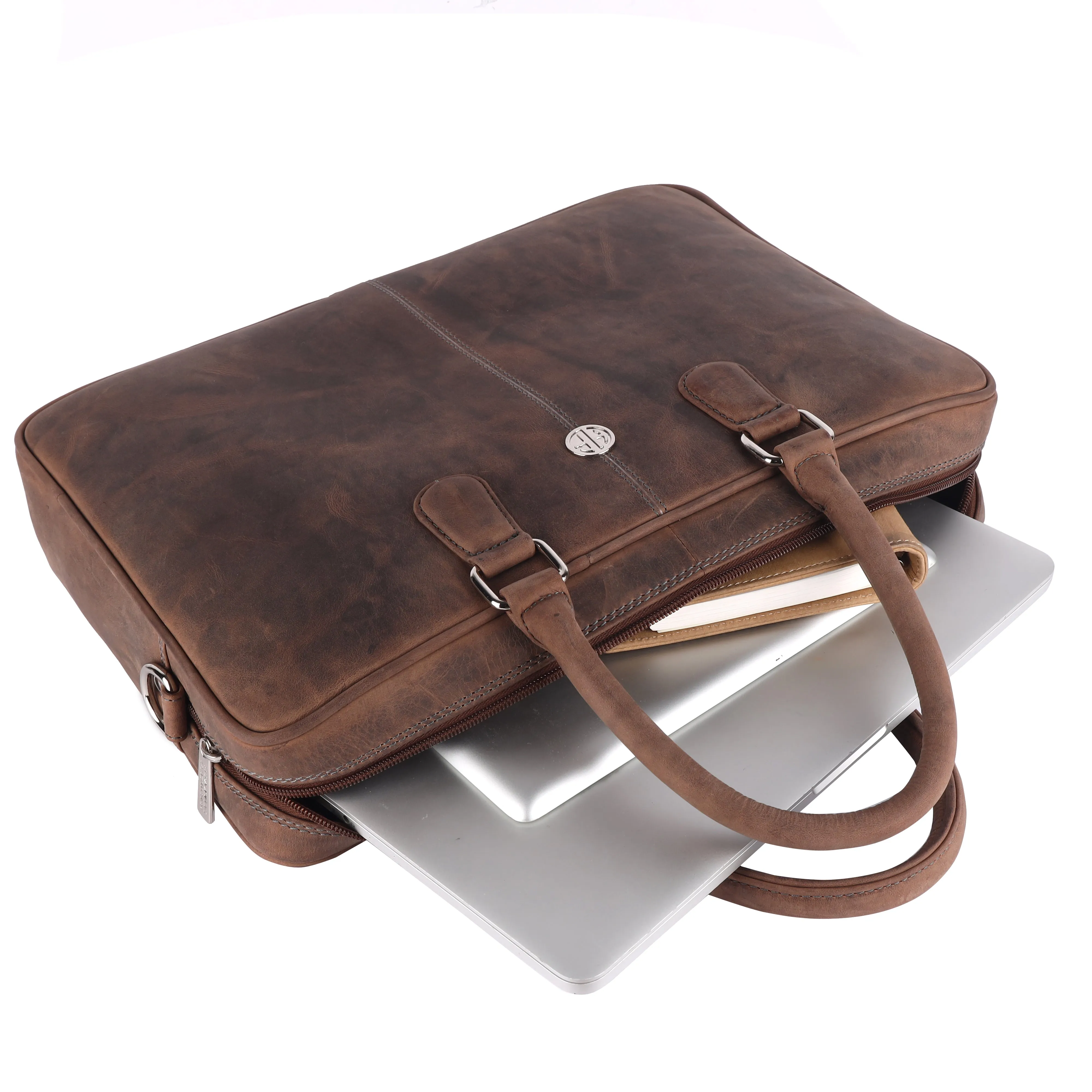 Genuine Leather Office Bag for Men, 15.6 Inch Laptop Bag, 1 Year Warranty