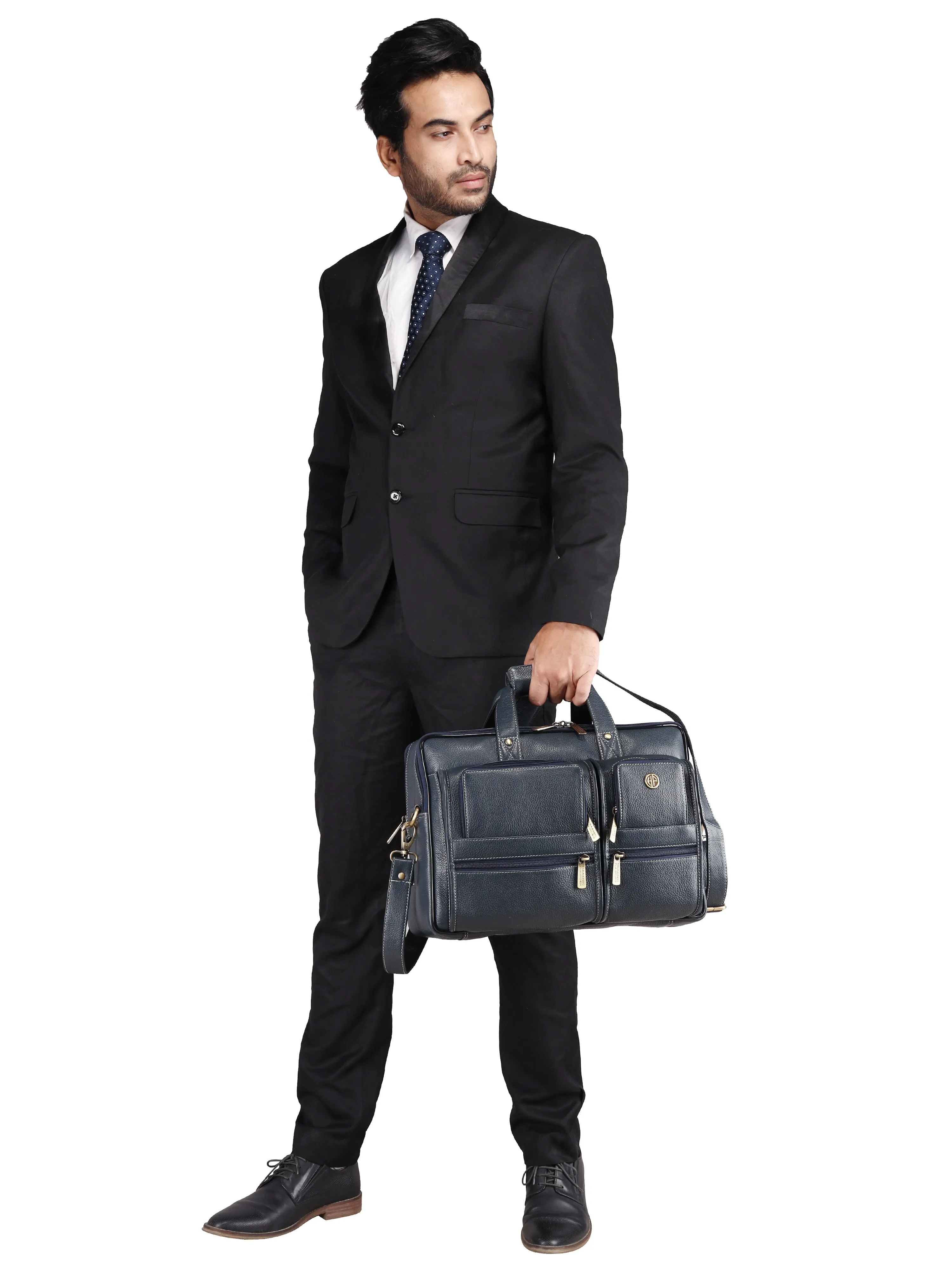 Genuine Leather Office Bag for Men - Fits Up to 16 Inch Laptop/MacBook