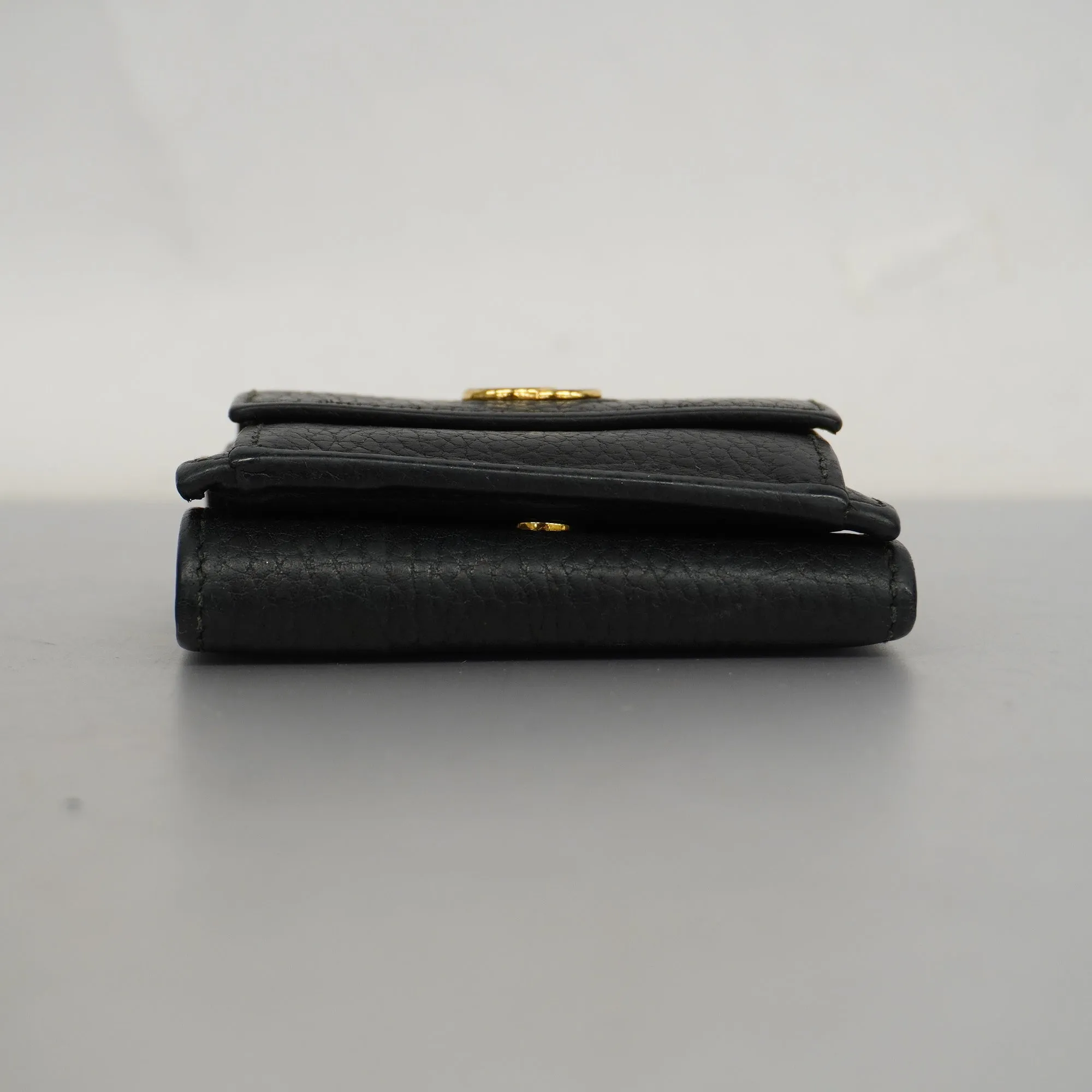 GUCCIAuth  GG Marmont Gold Hardware 523277 Women's Leather Wallet [tri-fold]
