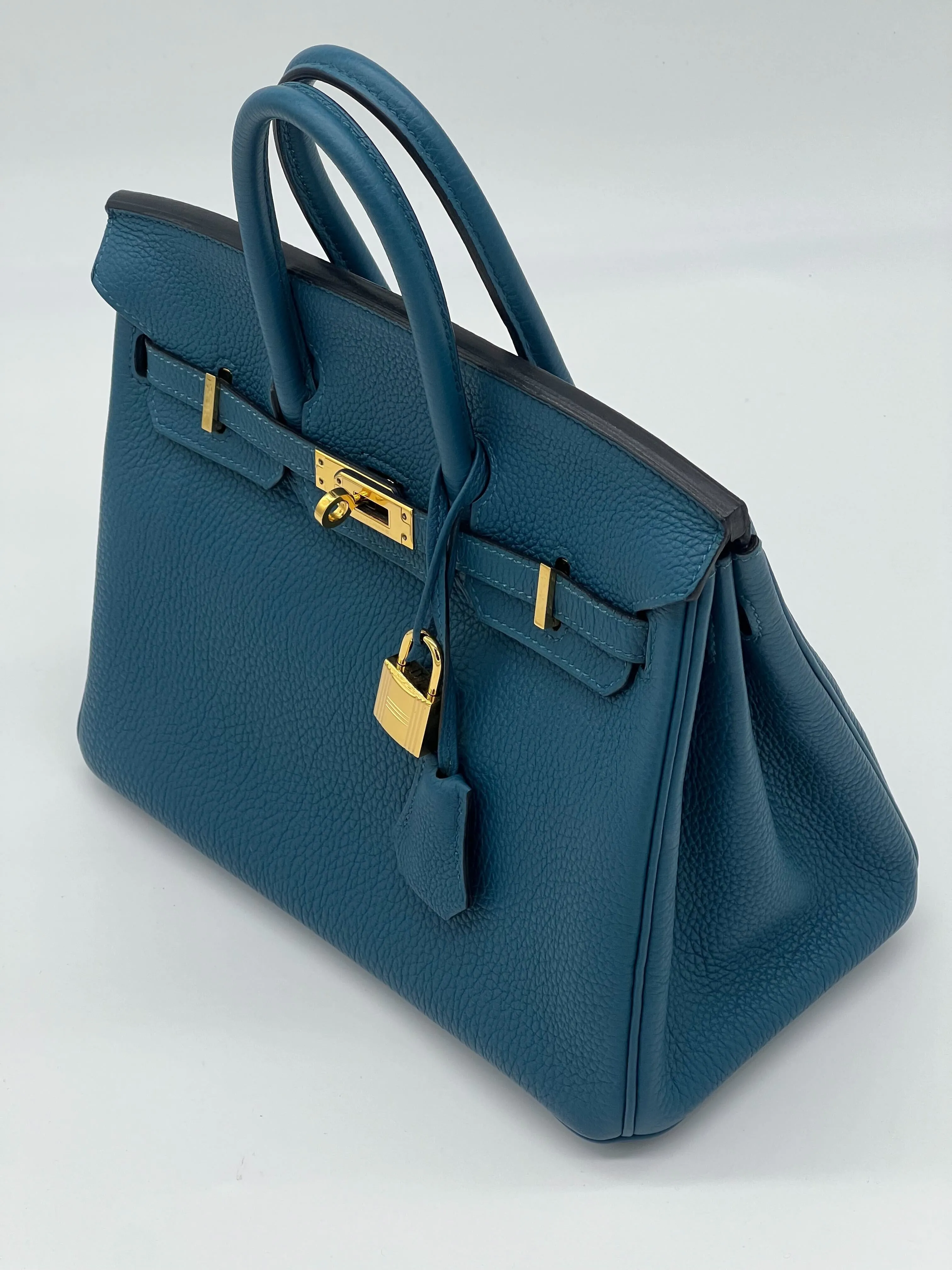 Hermes Birkin 25 Bleu Jean Togo Gold Hardware
